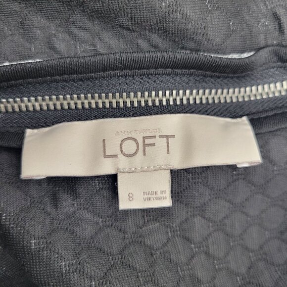 Ann Taylor Loft Women's Quilted 3/4 Sleeve Grey Dress Size 8 - Picture 11 of 13